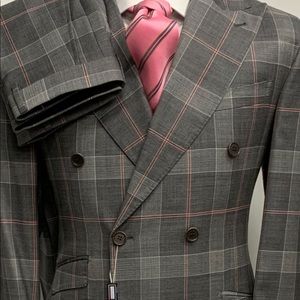 Grey plaid super 150 cerruti wool suit